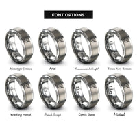 font options for inside engraving on silver crash cymbal drumstick rings