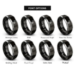 font options for inside engraving on black & gray crawler crane rings