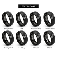 font options for inside engraving on black crawler crane rings