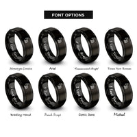 font options for inside engraving on black crawler crane rings