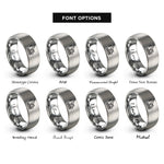 font options for inside engraving on grey crawler crane rings