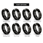 font options for inside engraving on black & grey creeper rings