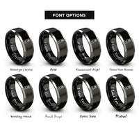 font options for inside engraving on black & grey creeper rings