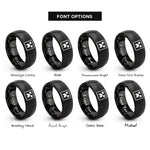 font options for inside engraving on black creeper rings