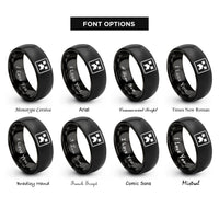 font options for inside engraving on black creeper rings