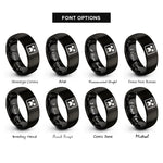font options for inside engraving on black creeper rings