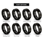 font options for inside engraving on black creeper rings