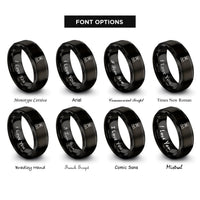 font options for inside engraving on black creeper rings