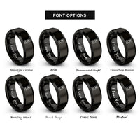 font options for inside engraving on black creeper rings