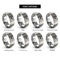 font options for inside engraving on grey creeper rings