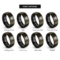font options for inside engraving on gunmetal & black creeper rings