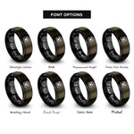 font options for inside engraving on gunmetal & black creeper rings