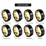 font options for inside engraving on black & gold creepy tree rings