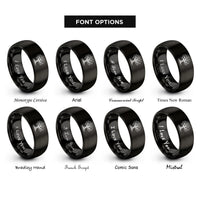font options for inside engraving on black creepy tree rings