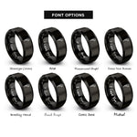 font options for inside engraving on black crescendo mark rings