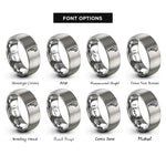 font options for inside engraving on gray crescendo mark rings
