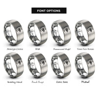 font options for inside engraving on gray crescent eye rings