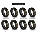 font options for inside engraving on gunmetal & black crescent eye rings