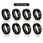 font options for inside engraving on gunmetal & black crescent moon bat rings