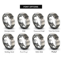 font options for inside engraving on gray crescent moon bats rings