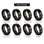 font options for inside engraving on gunmetal & black crescent star circle rings