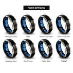 font options for inside engraving on black & blue & grey crest anchor rings
