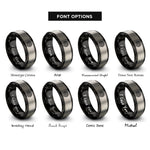 font options for inside engraving on black & grey cretan labyrinth rings