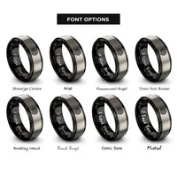 font options for inside engraving on black & grey cretan labyrinth rings