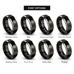 font options for inside engraving on black & gray cretan labyrinth rings