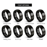font options for inside engraving on black cretan labyrinth rings