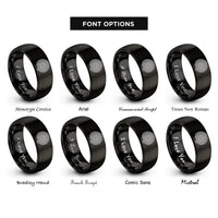 font options for inside engraving on black cretan labyrinth rings