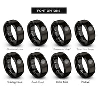font options for inside engraving on black cretan labyrinth rings
