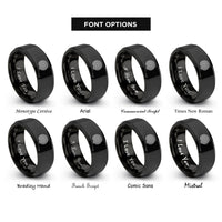 font options for inside engraving on black cretan labyrinth rings