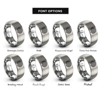 font options for inside engraving on gray cretan labyrinth rings