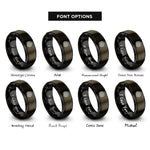 font options for inside engraving on gunmetal & black cretan labyrinth rings