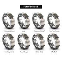 font options for inside engraving on gray crimp hold rings