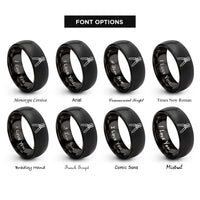 font options for inside engraving on black crimping tool rings