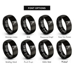 font options for inside engraving on black crimping tool rings