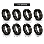 font options for inside engraving on black crimping tool rings