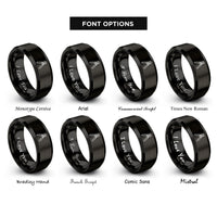 font options for inside engraving on black crimping tool rings