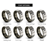 font options for inside engraving on gunmetal & grey crimping tool rings