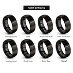 font options for inside engraving on black crochet hook rings