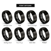 font options for inside engraving on black crochet hook rings