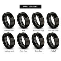 font options for inside engraving on black crochet hook rings
