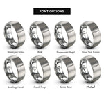 font options for inside engraving on silver crochet hook rings