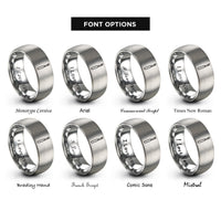 font options for inside engraving on silver crochet hook rings