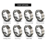 font options for inside engraving on gray crochet hook rings