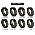font options for inside engraving on gunmetal & black crochet hook rings