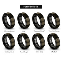 font options for inside engraving on gunmetal & black crochet hook rings