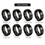 font options for inside engraving on black crocodile eye rings